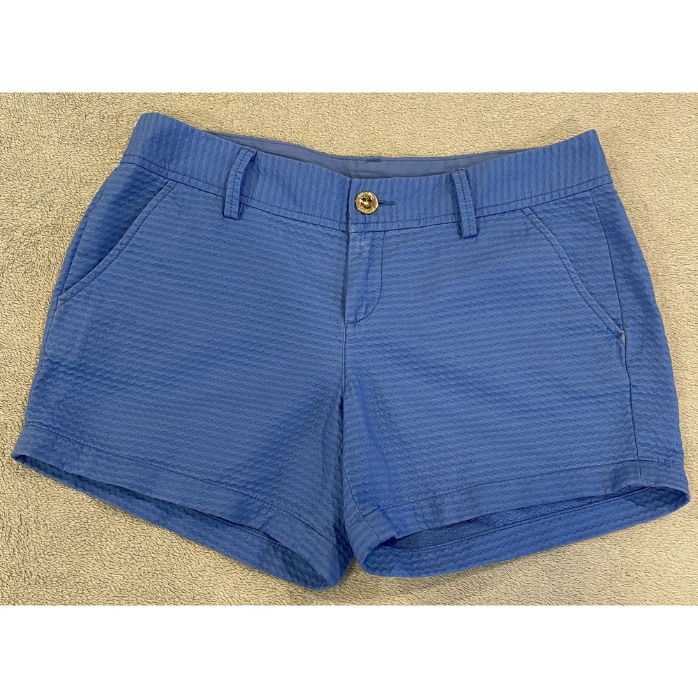 Lilly Pulitzer Size 6 Callahan 5" Shorts Bomber Blue Textured EUC